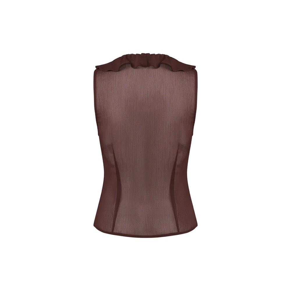 Lioness ROSE RUFFLE TOP | CHOCOLATE C17 - Picture 7 of 8
